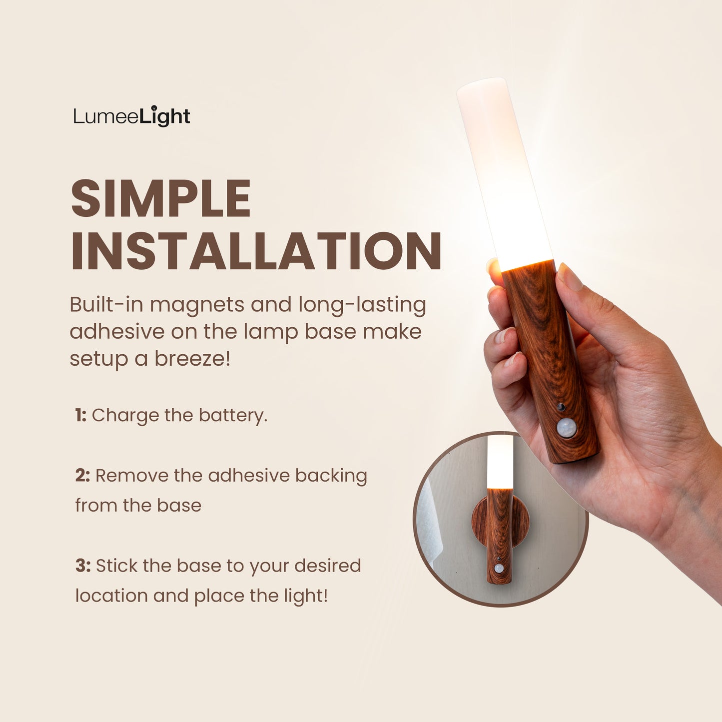 LumeeLight Instant Style-Enhancing LED Wall Sconce